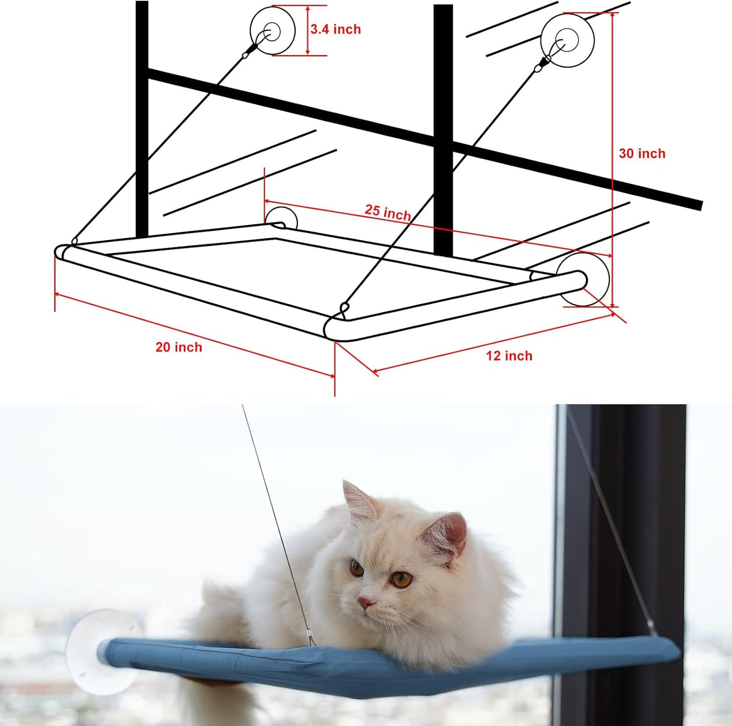 Cat Hammock for Indoor Outdoor Cats